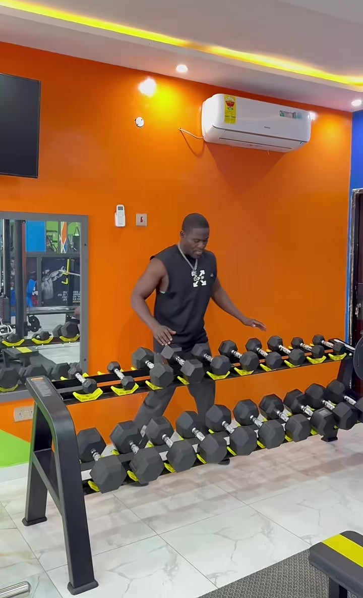 Dumbell set with rack